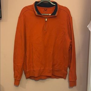 Men Orange Zipped up sweater very warm !